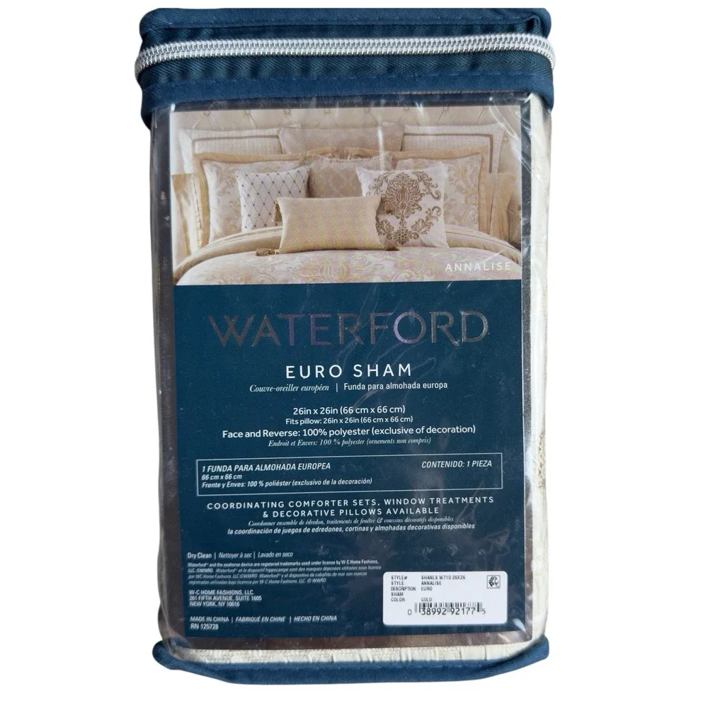 Waterford Annalise Gold Euro Sham 26 X 26 New‎